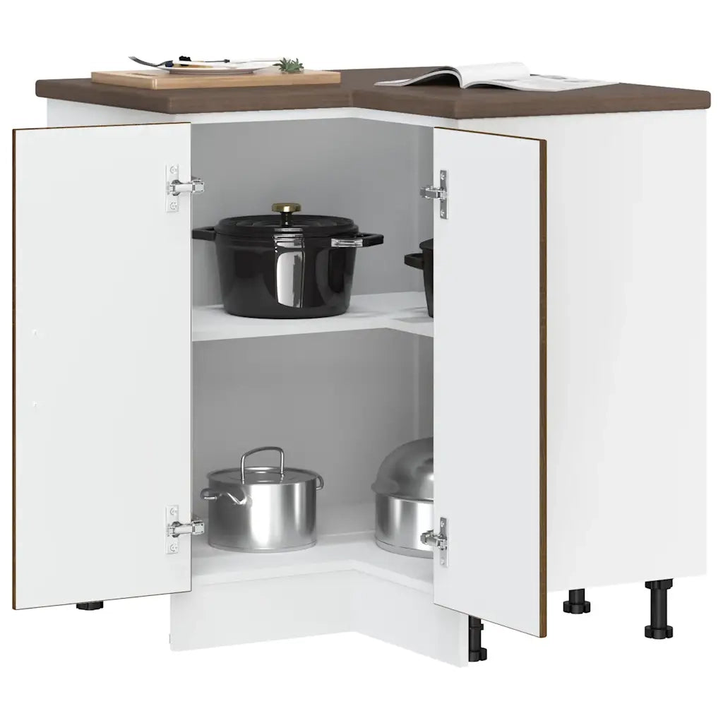 Mobile Base ad Angolo Cucina Lucca Rovere Marrone in Truciolato