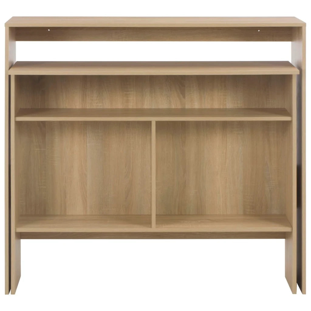 Tavolo alto da bar/bistrot con 2 piani in rovere 130 cm marrone 0902038