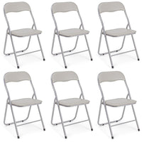Set Di 6 Sedie Pieghevoli Con Struttura In Ferro Imbottite Salvaspazio Per Giardino Sala Riunioni Eventi Cucina Tortora