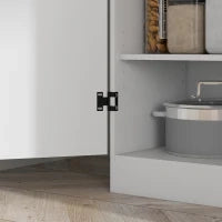 Credenza Cucina Alta con Armadietti e 4 porte 6 mensole di archiviazione, stile moderno, 76 x 40 x 177cm, bianco| Aosom Italy
