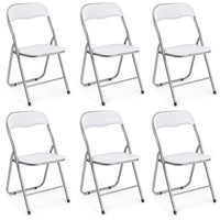 Set Di 6 Sedie Pieghevoli Con Struttura In Ferro Imbottite Salvaspazio Per Giardino Sala Riunioni Eventi Cucina Bianco