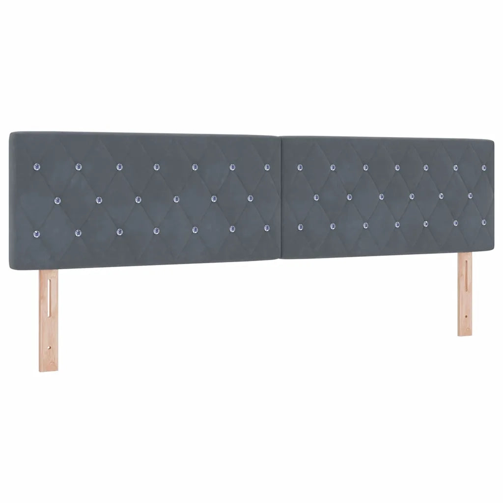 Letto a molle con testiera Grigio scuro 200 x 180 cm Poliestere