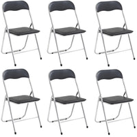 Set Di 6 Sedie Pieghevoli Con Struttura In Ferro Imbottite Salvaspazio Per Giardino Sala Riunioni Eventi Cucina Nero