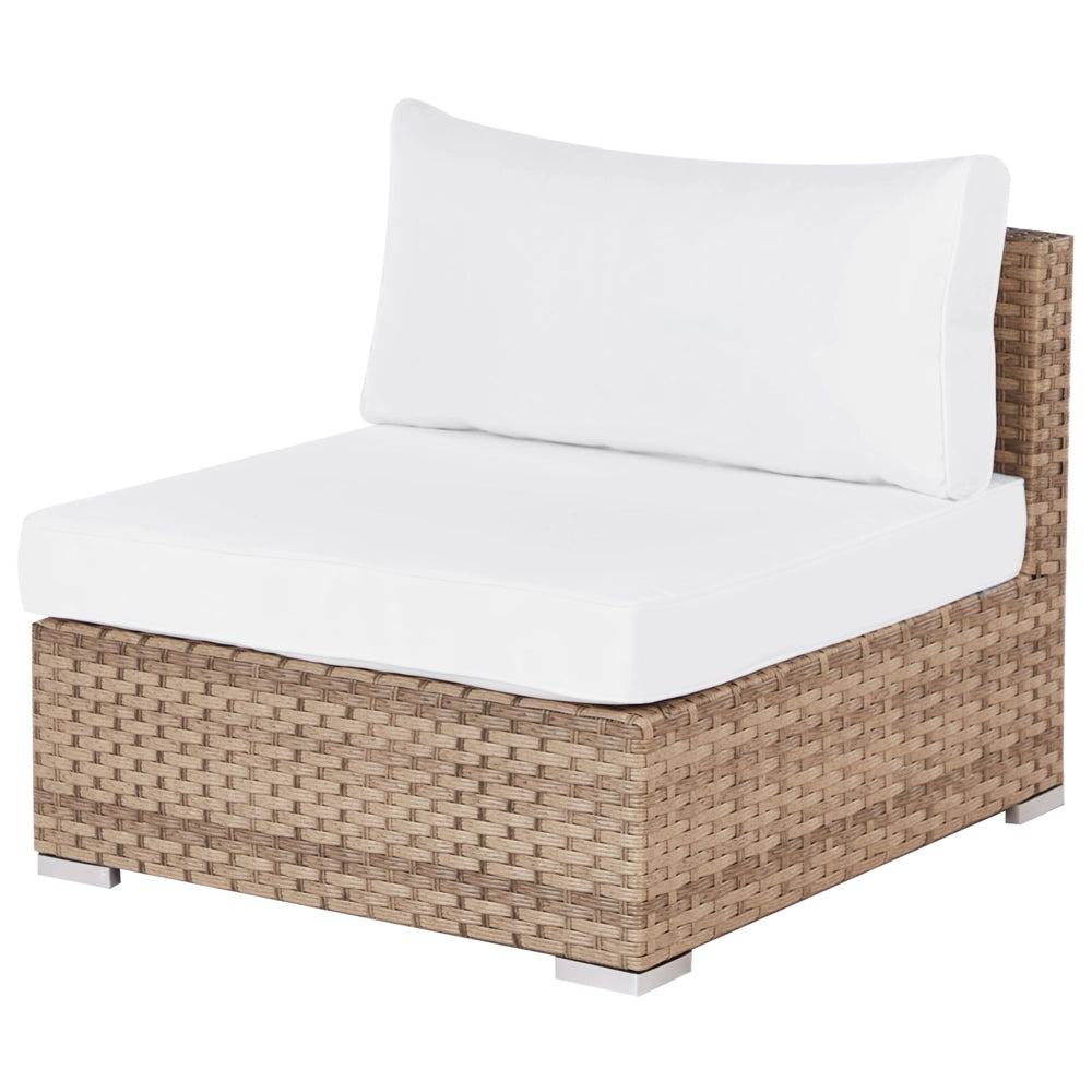 Set da giardino composto da divano con tavolino quadrato in rattan naturale lato sinistro 5 posti stile elegante