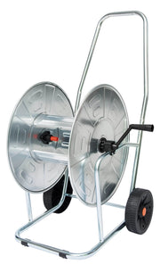 Carrello Avvolgitubo Manuale con Ruote 80 mt Tubo Ø3/4” in Acciaio Zincato Grigio Agrati
