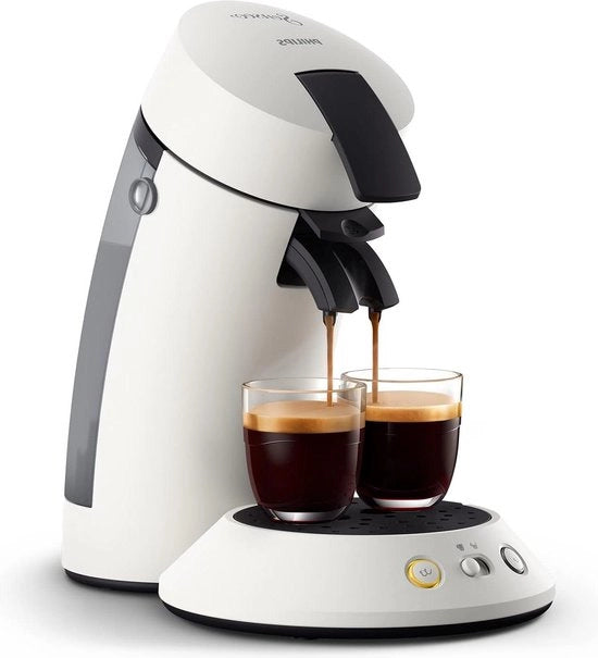 Caffettiera a capsule originale - Mild e Intenso - Scegli 1 o 2 tazze - 0,7 Litro - Finestra opaca - Selezione intensità - Bianco