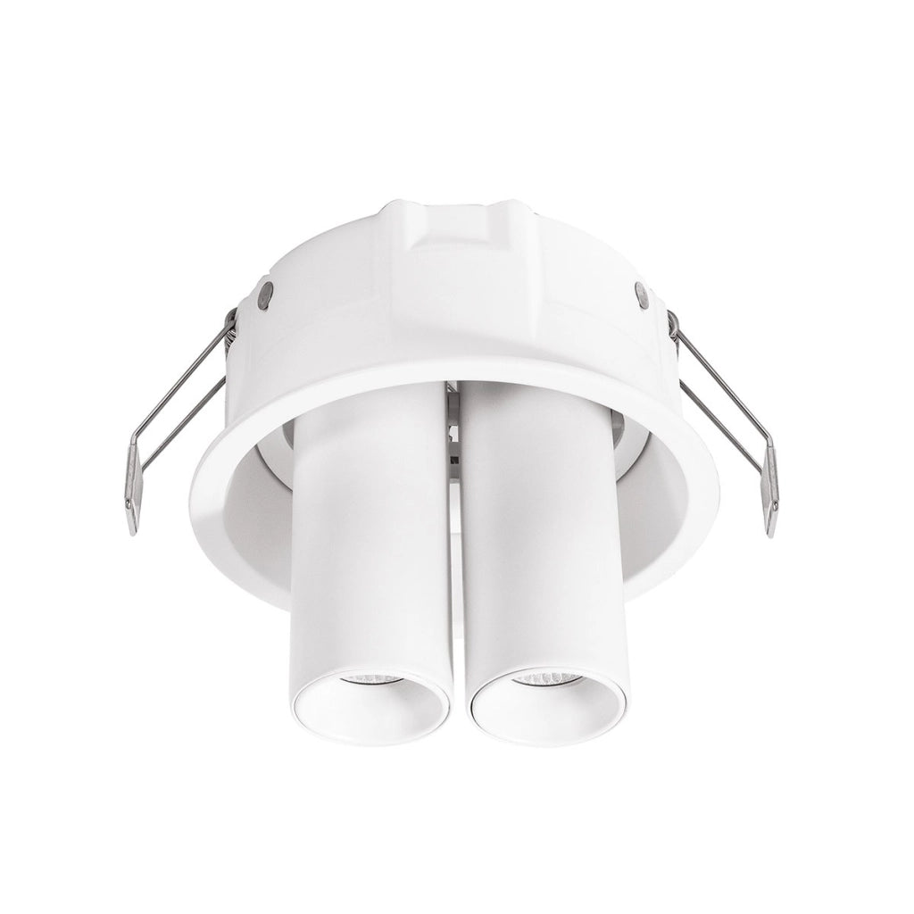 Faretto da Incasso Orientabile GFA 2x8W LED 3000K con Doppio Spot Indipendente, Finitura Bianco Satinato, IP20, Classe II - Gealuce