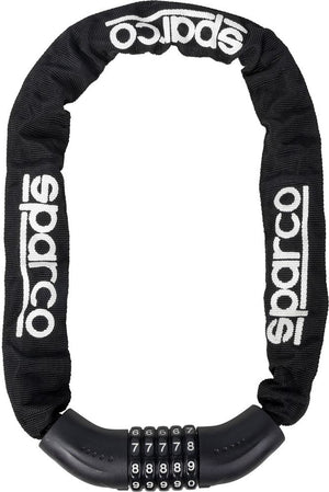 Lucchetto a catena per bicicletta nero con combinazione Sparco