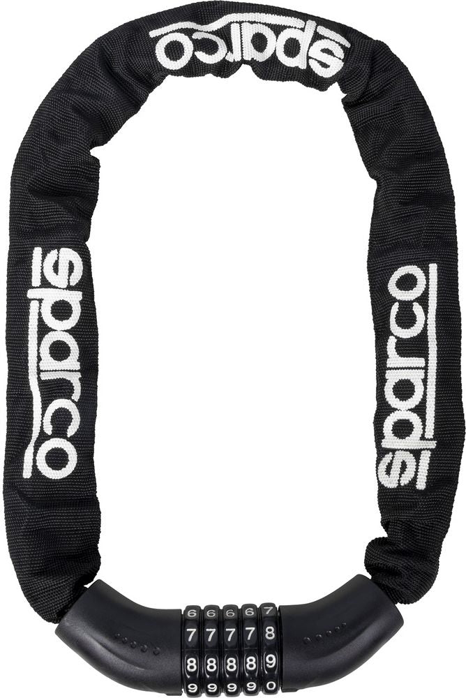 Lucchetto a catena per bicicletta nero con combinazione Sparco