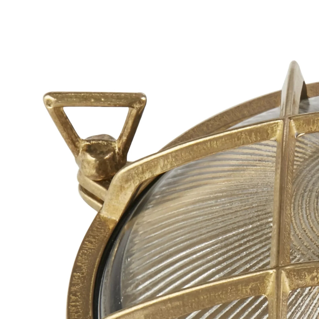 Applique Da Esterno Vintage - Decò Paratia Ottone Vetro 1 Luce E27