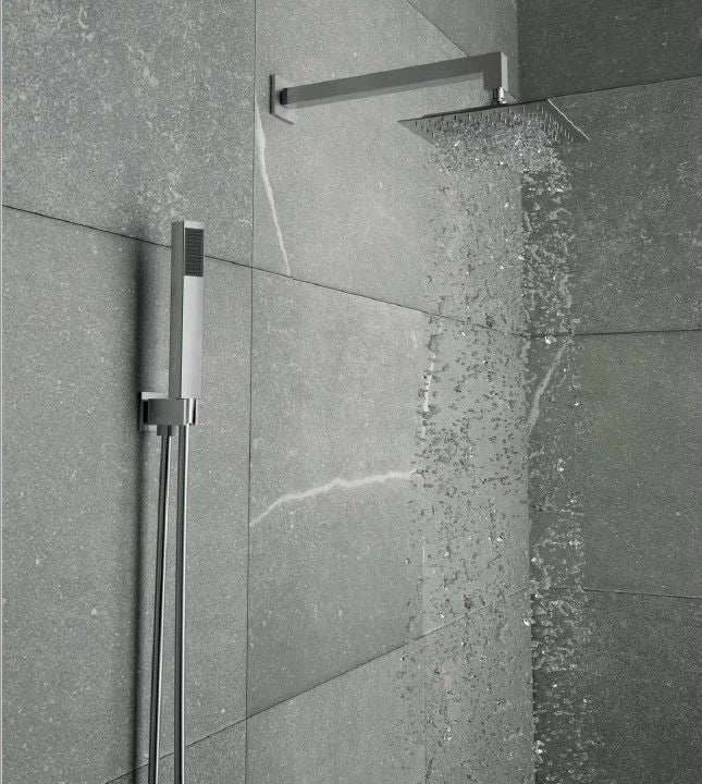 Set doccia a muro (soffione+doccetta) quadrato High Pro - Gedy - Kit con soffione 30 x 30