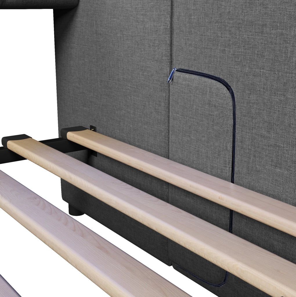 Letto multifunzionale 90x200 cm con USB, Type-C, LED e 2 cassetti