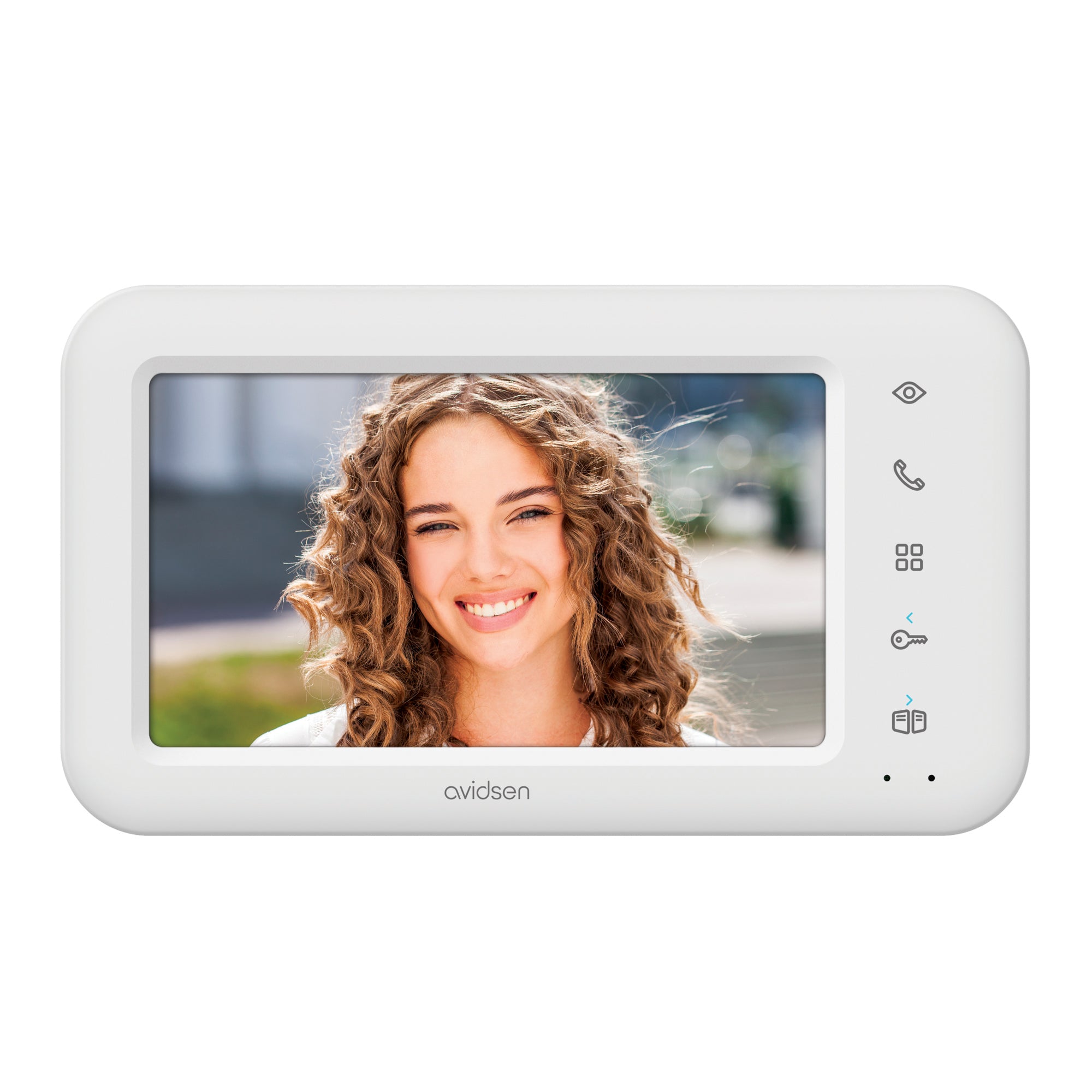 Videocitofono monofamiliare a 2 fili schermo 7'' a colori - Angolo di visione 100° con unità esterna retroilluminata- Avidsen Elia 112290