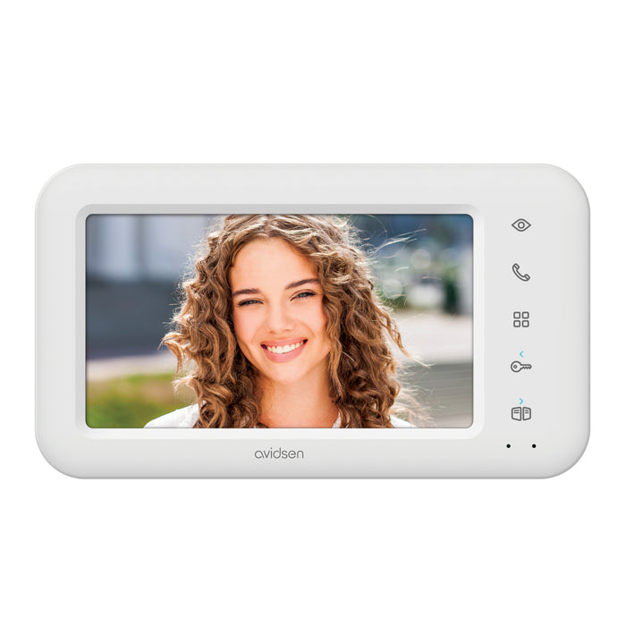 Videocitofono monofamiliare a 2 fili schermo 7'' a colori - Angolo di visione 100° con unità esterna retroilluminata- Avidsen Elia 112290