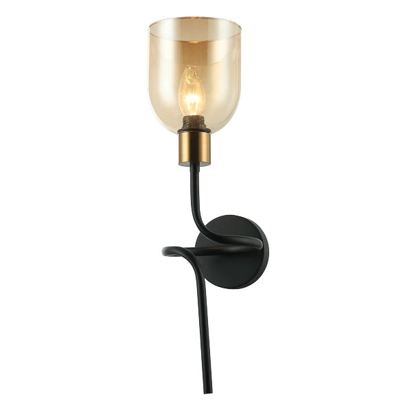 Applique Servio Italux decorativa fiore nero ambra 1xE14 40W