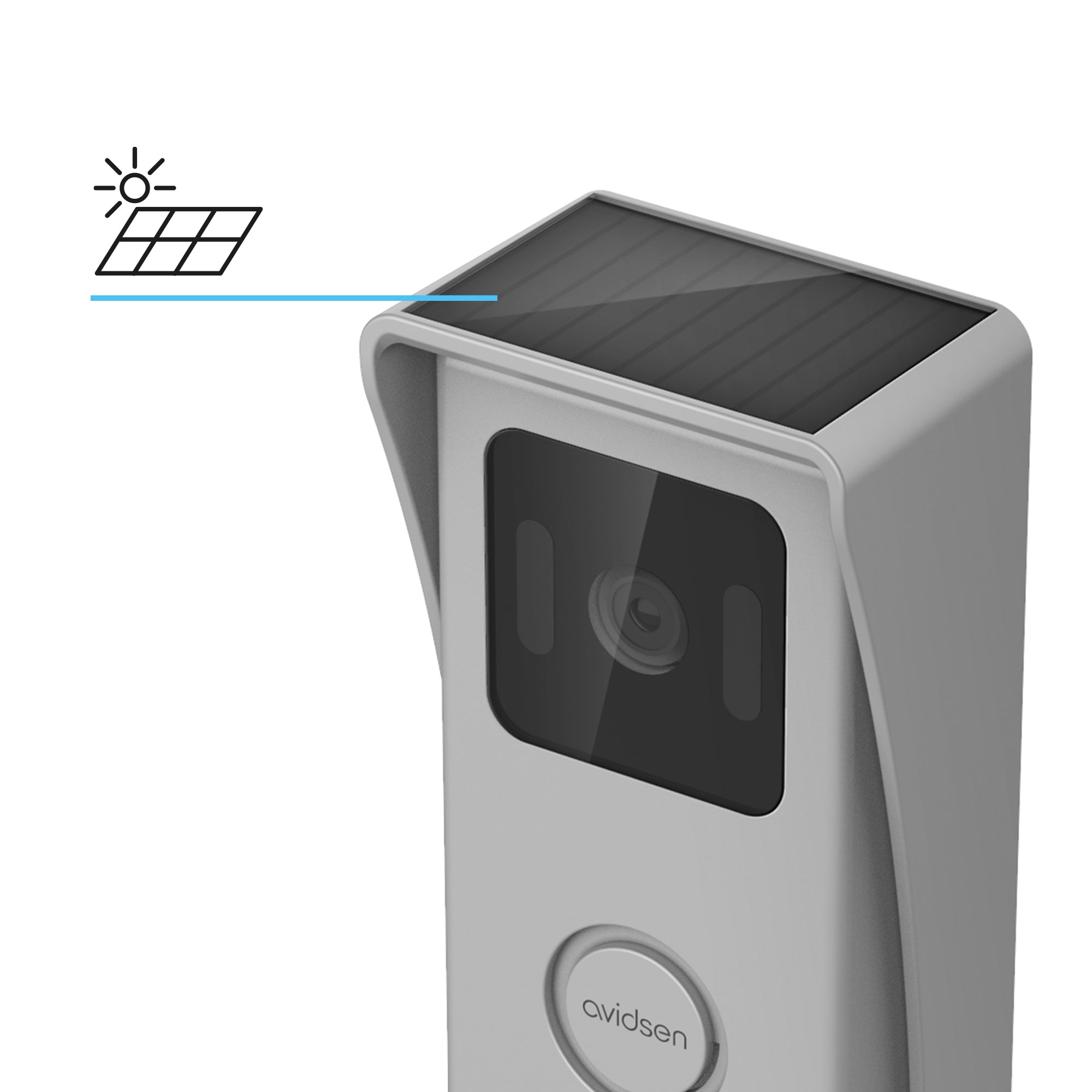 Videocitofono Wireless senza fili , Monofamiliare 7'' Elia Solar Wave con Pannello Solare - Avidsen