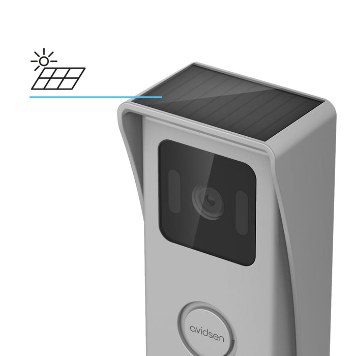 Videocitofono Wireless senza fili , Monofamiliare 7'' Elia Solar Wave con Pannello Solare - Avidsen