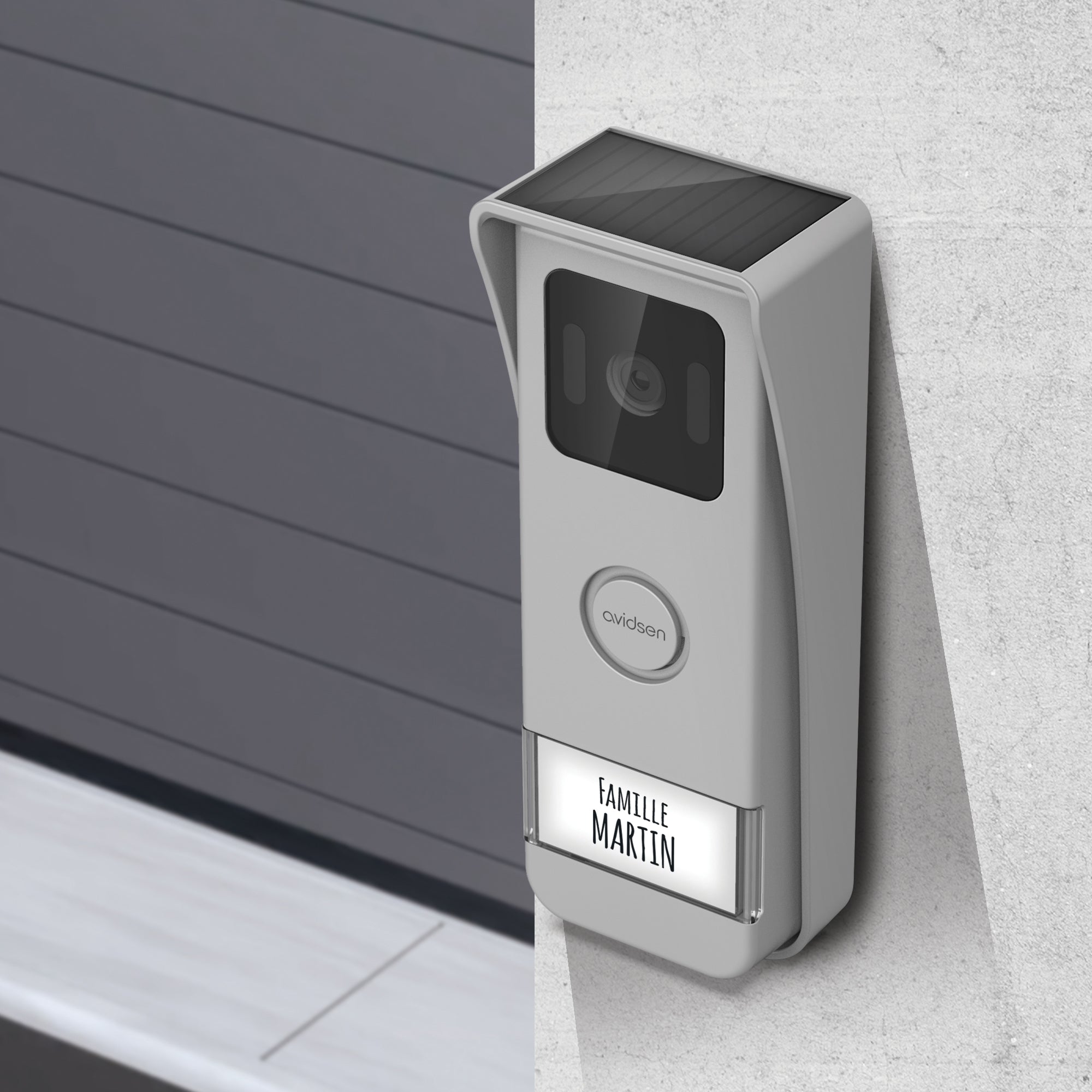 Videocitofono Wireless senza fili , Monofamiliare 7'' Elia Solar Wave con Pannello Solare - Avidsen