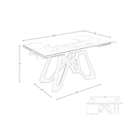 Tavolo da pranzo allungabile rettangolare vetro temperato e noce