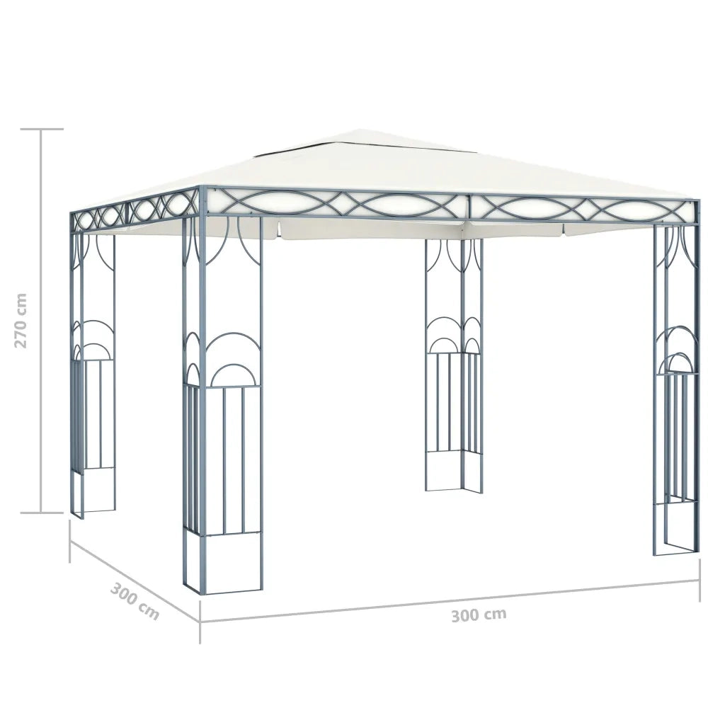 Gazebo con Stringa di Luci LED 300x300 cm Crema 3070338