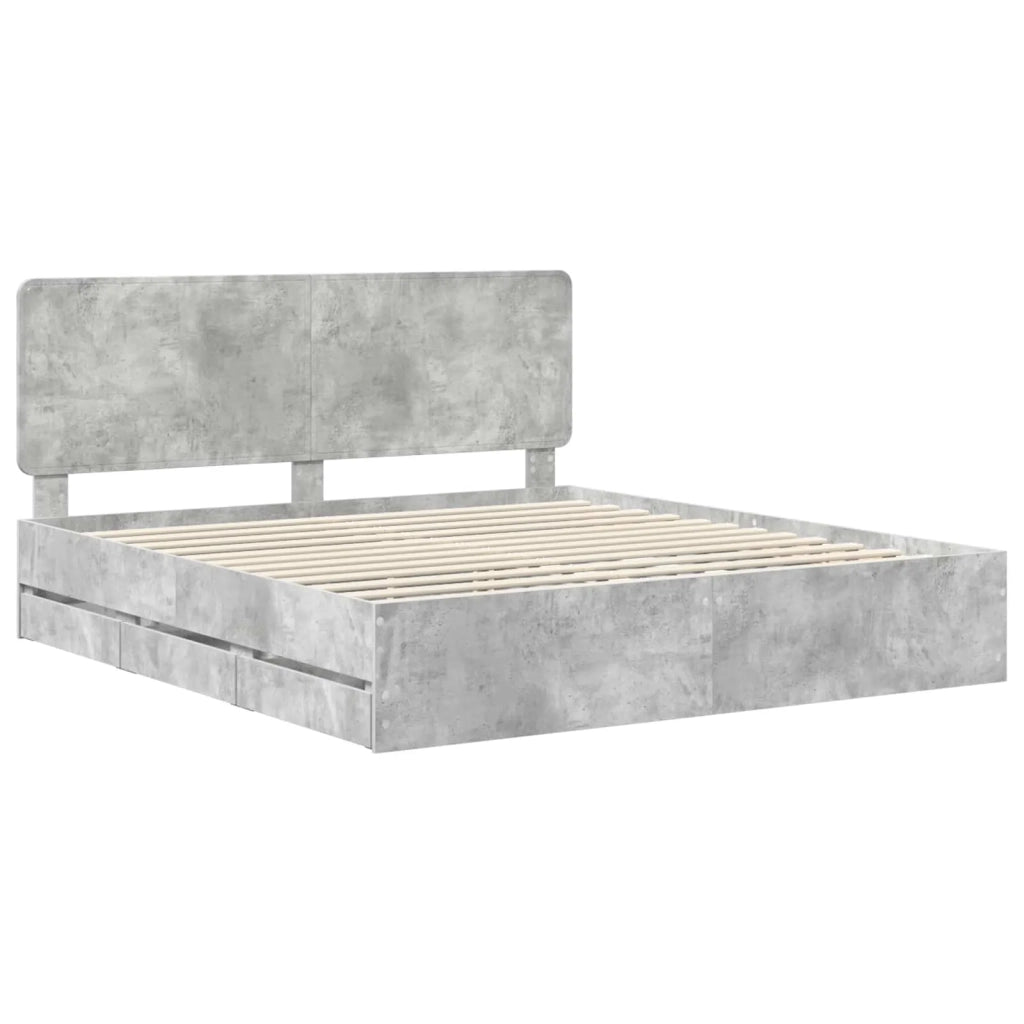 Struttura del letto con cassetto Grigio cemento 180 x 200 cm 3412570