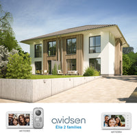 Kit Videocitofono bifamiliare 2 Fili a colori Avidsen 2 Famiglie – 2 monitor 7” + 2 Alimentatori DIN inclusi