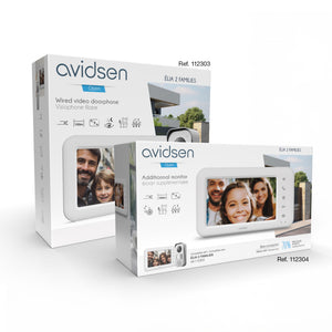 Kit Videocitofono bifamiliare 2 Fili a colori Avidsen 2 Famiglie – 2 monitor 7” + 2 Alimentatori DIN inclusi