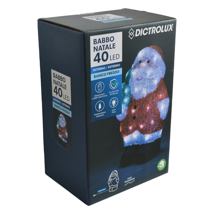BABBO NATALE 40 LED BIANCO FREDDO