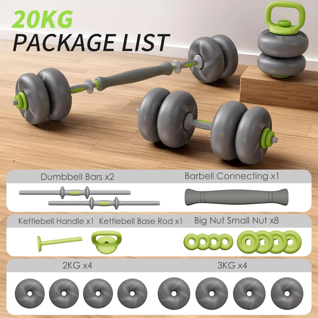 Set di Manubri Regolabili 4 in 1 Kettlebell, Bilanciere, 20 kg 25 kg Manubri Palestra a Regolazione Rapida Attrezzi Palestra Casa Supporto Flessioni per L'allenamento palestra di casa