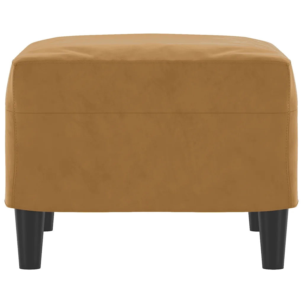 Poggiapiedi Marrone 60x50x41 cm in Velluto cod mxl 71292