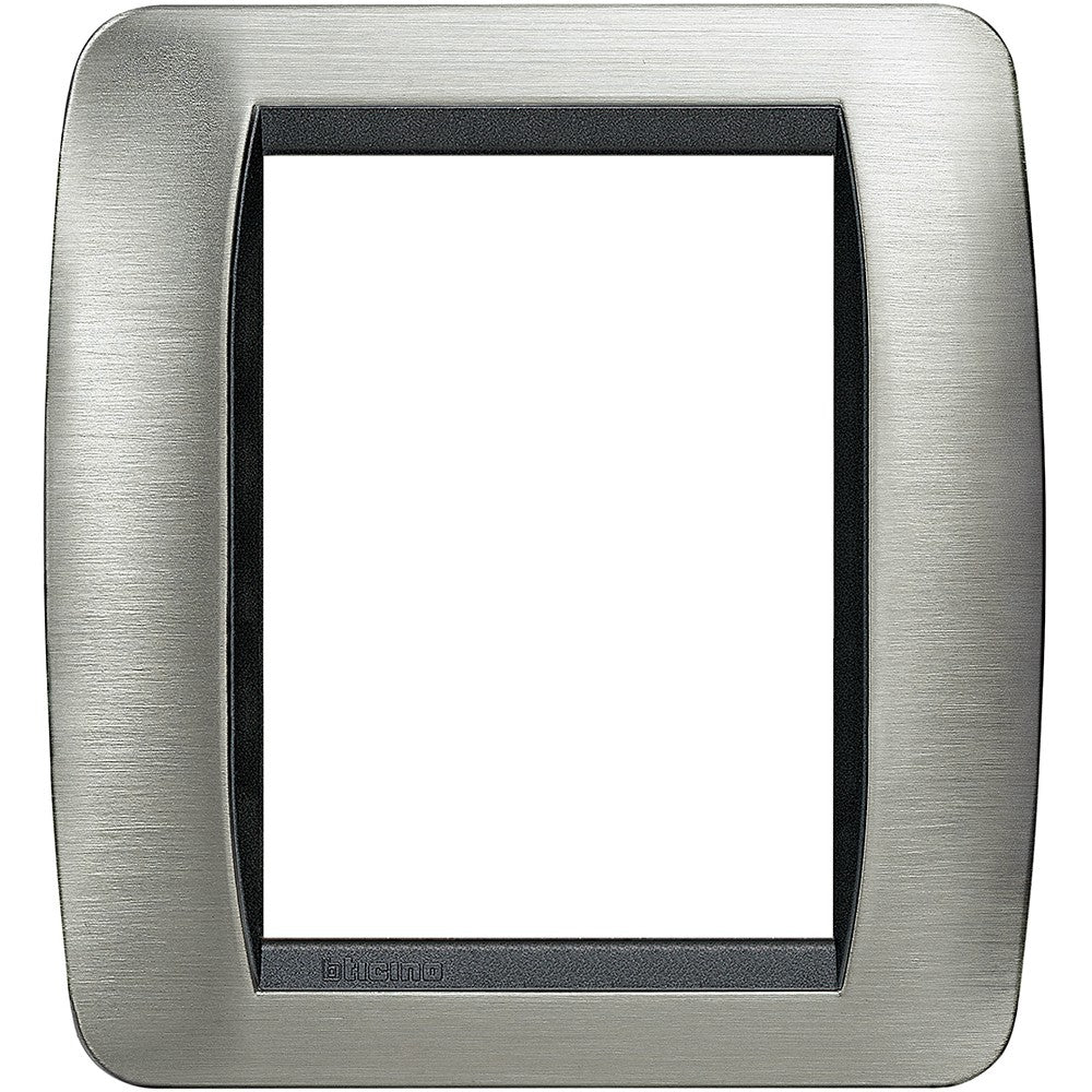 Living Int. - Placca 3+3 posti acciaio spazzolato - L4826ACS