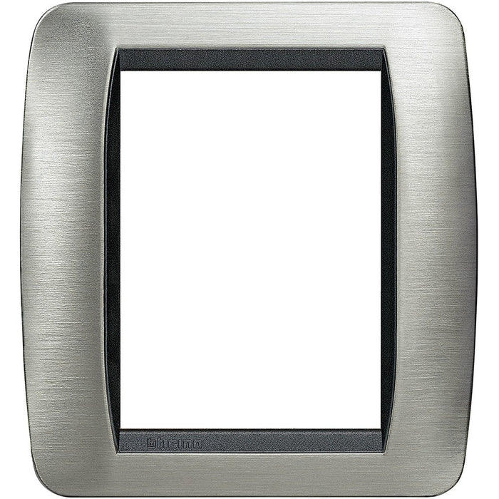 Living Int. - Placca 3+3 posti acciaio spazzolato - L4826ACS