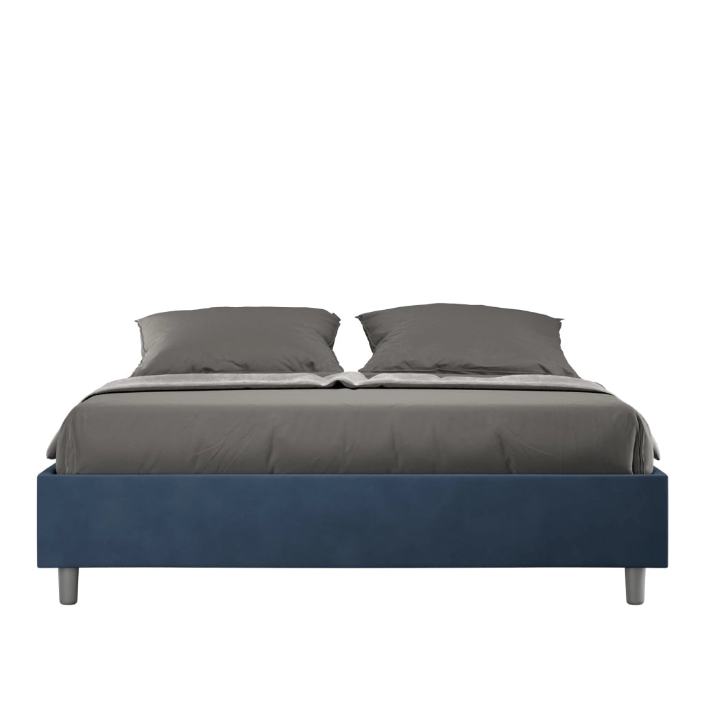Letto Matrimoniale Large Sommier 180x190 cm con Rete Azelia Blu
