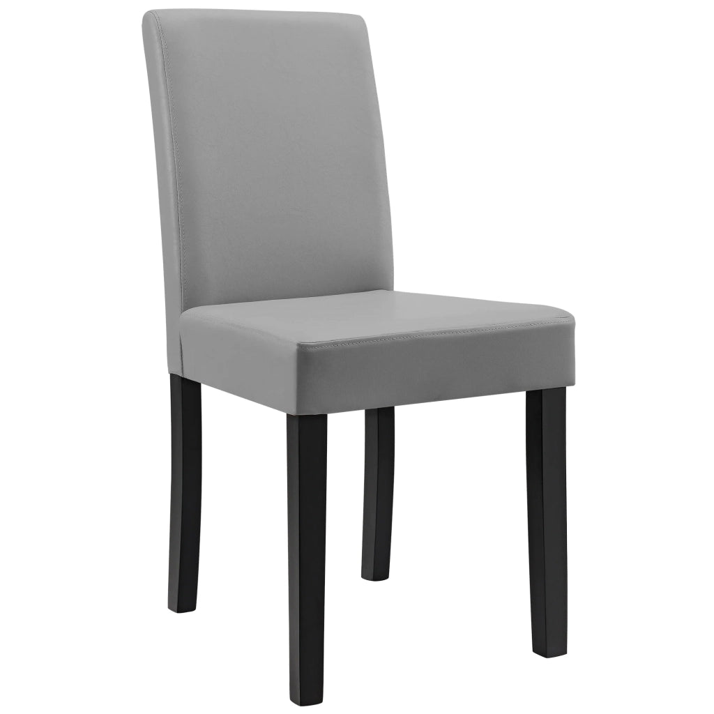 Kit di 2 sedie imbottite con gambe in legno massello rivestimento sintetico 90 cm grigio e nero 03_0002360