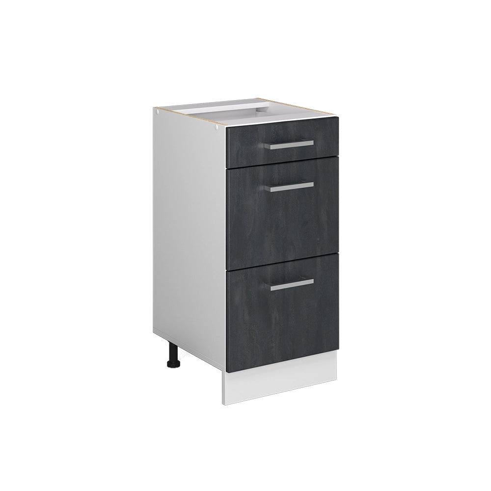 Mobiletto base per cucina R-Line Calce nera/Bianco 40 cm senza piano di lavoro Vicco