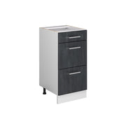 Mobiletto base per cucina R-Line Calce nera/Bianco 40 cm senza piano di lavoro Vicco