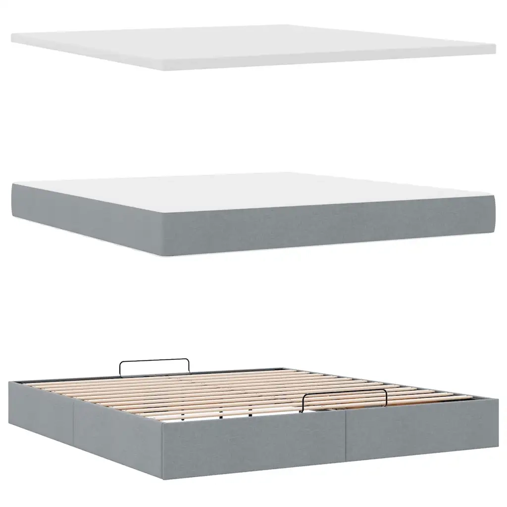 Struttura Letto Pouf con Materasso 180x200 cm in Tessuto 3311127