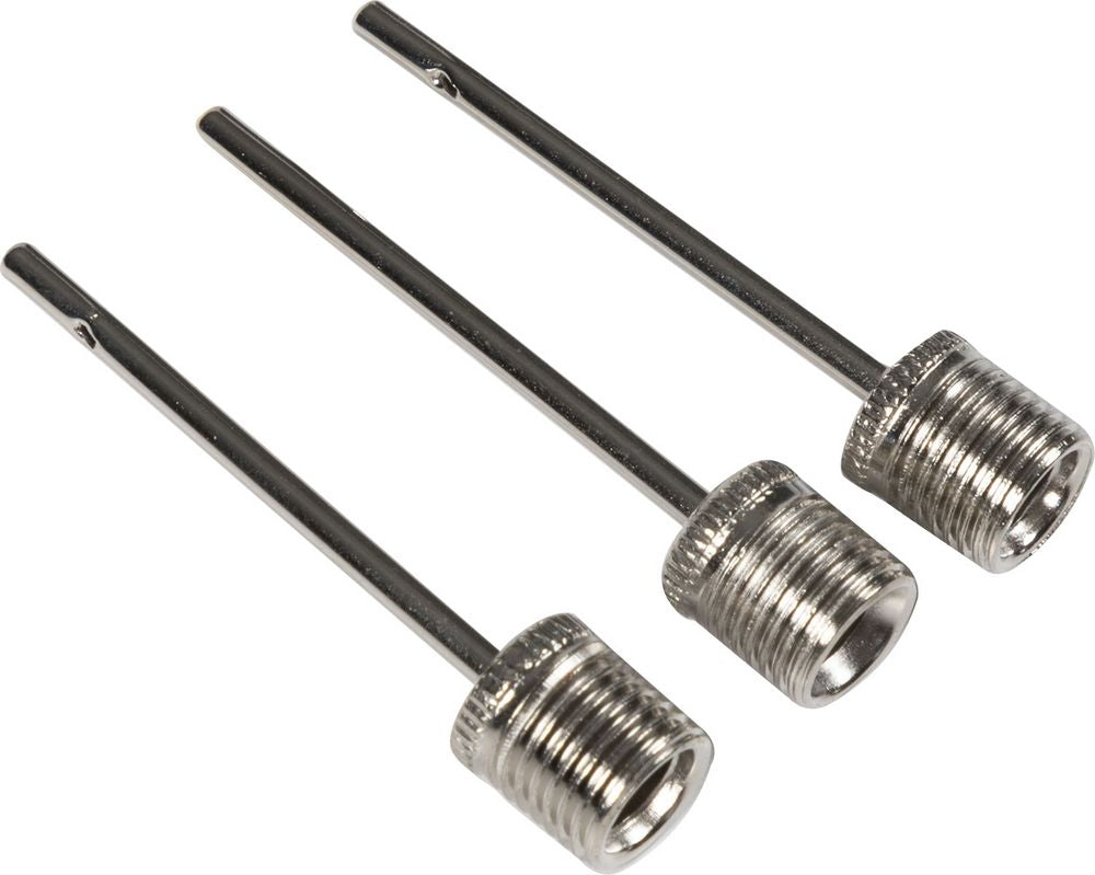 Set di tre aghi in acciaio con valvola per gonfiare palloni