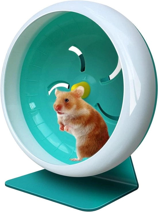Ottovolante Silenzioso per Hamster e Piccoli Animali da Compagnia - Silenzioso, Regolabile, 7 pollici (Blu)