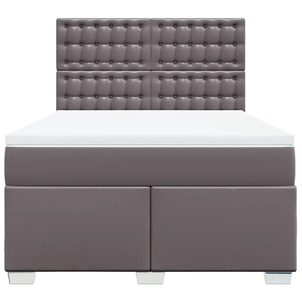 Giroletto a Molle con Materasso Grigio 140x190 cm in Similpelle 3290722