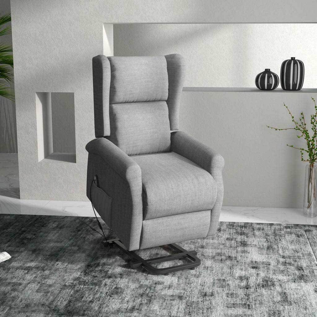 Poltrona relax alzapersona reclinabile ¨C Xylo ¨C tessuto grigio, portata 200kg