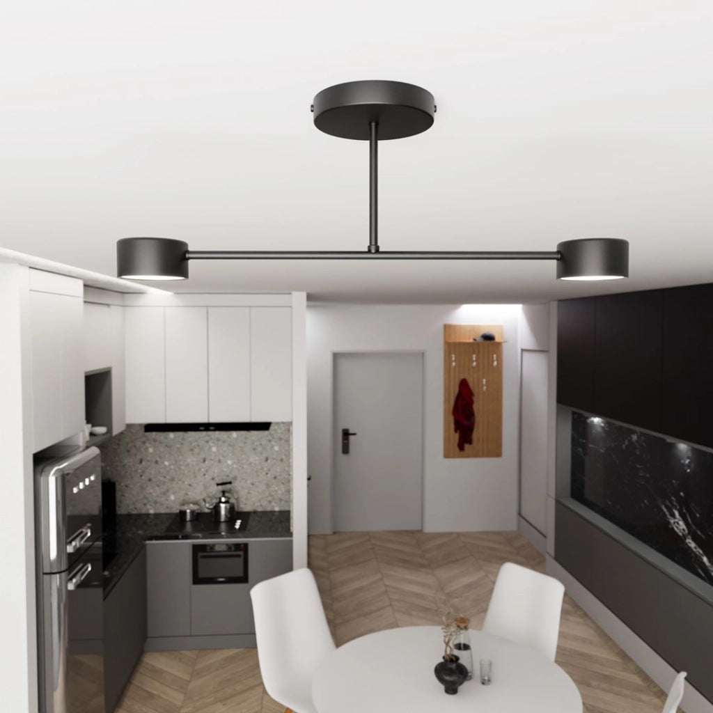 Plafoniera minimalista nera in metallo HALO 2xGX53 8W Emibig