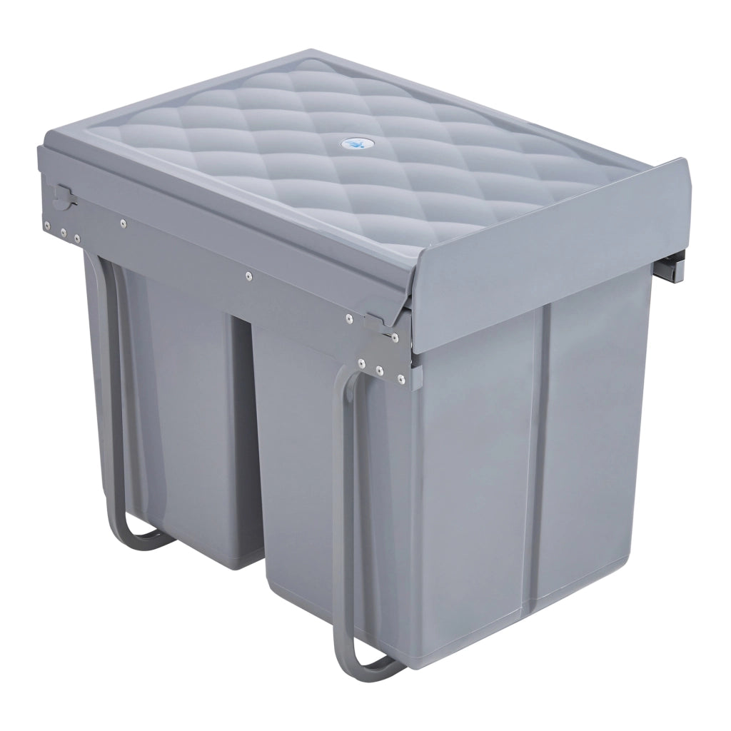 Pattumiera Estraibile Froland con 2 Bidoni Sotto Lavello 2 x 20 L Grigio [en.casa]