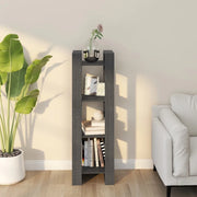 Libreria Divisorio-Scaffale per Libri-Mobile di Stoccaggio Grigio 41x35x125 cm Legno Massello di Pino