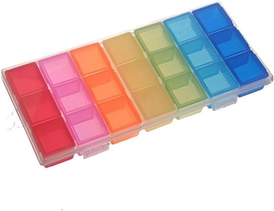 Set di viaggio 7 giorni - Contenitore medico compatto e colorato