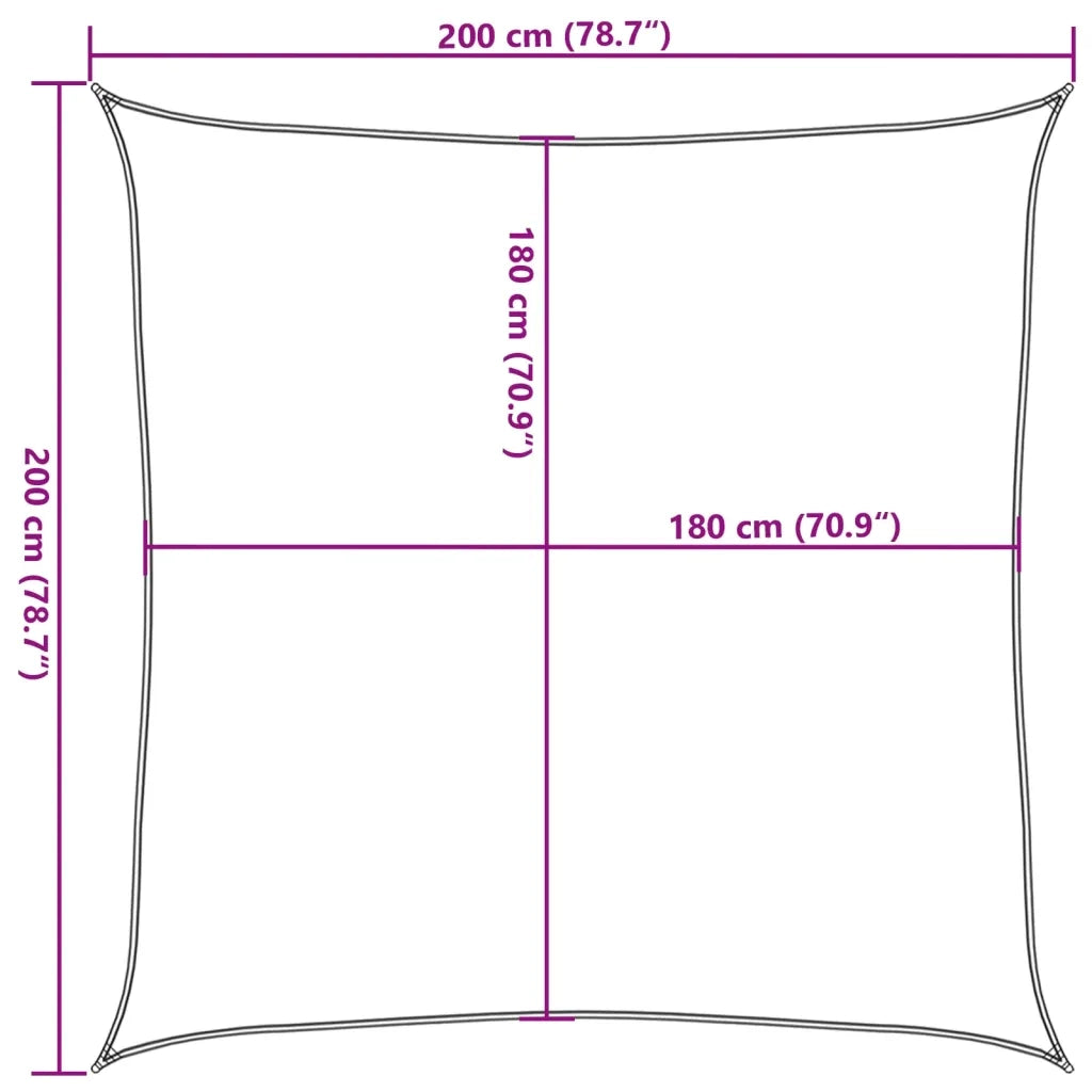 Vela Parasole | Telo Ombra | Vela da ombra in HDPE Quadrata 2x2 m Beige