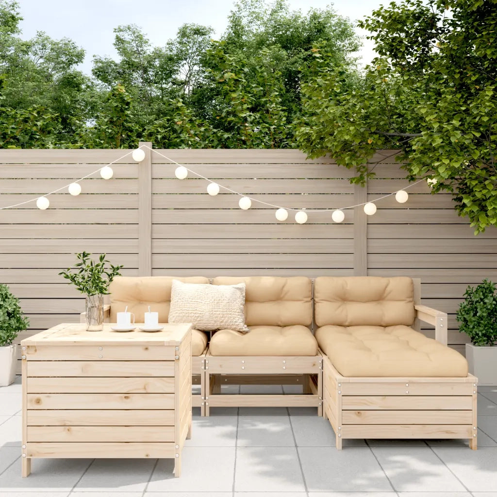 vidaXL Set Divani da Giardino 5 pz in Legno Massello di Pino