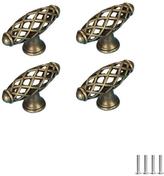 Maniglie per porte in stile vintage - Maniglie per gabbie per uccelli - Maniglie per mobili - Maniglie a vite - Design retro - Finitura elegante