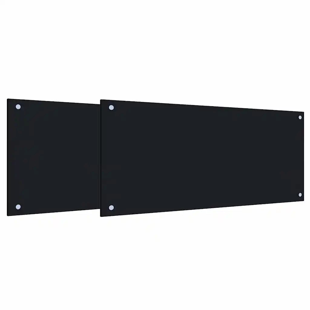 Schienale da cucina 2 pcs Nero 90 x 40 cm vetro temperato 3415437