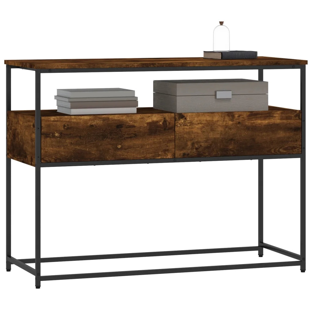 Tavolino Consolle | Tavolo d'Ingresso Rovere Fumo 100x40x75 cm in Legno Multistrato
